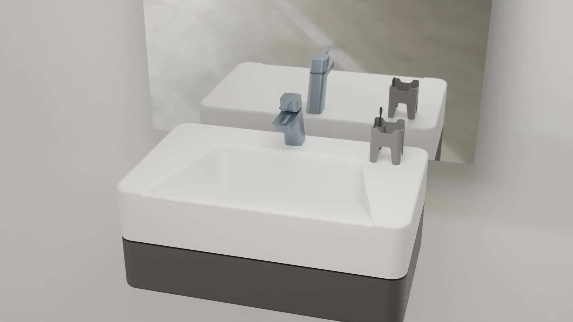 Faucet and toothbrush holder concept