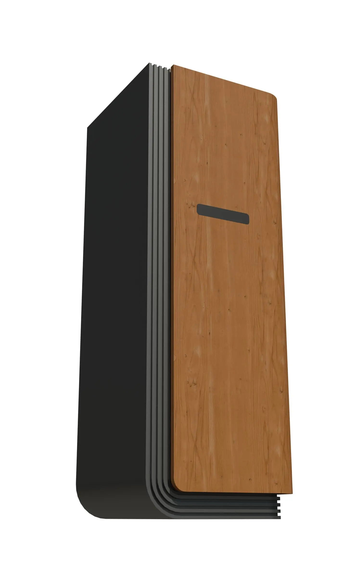 Heat pump indoor unit with wood panelling