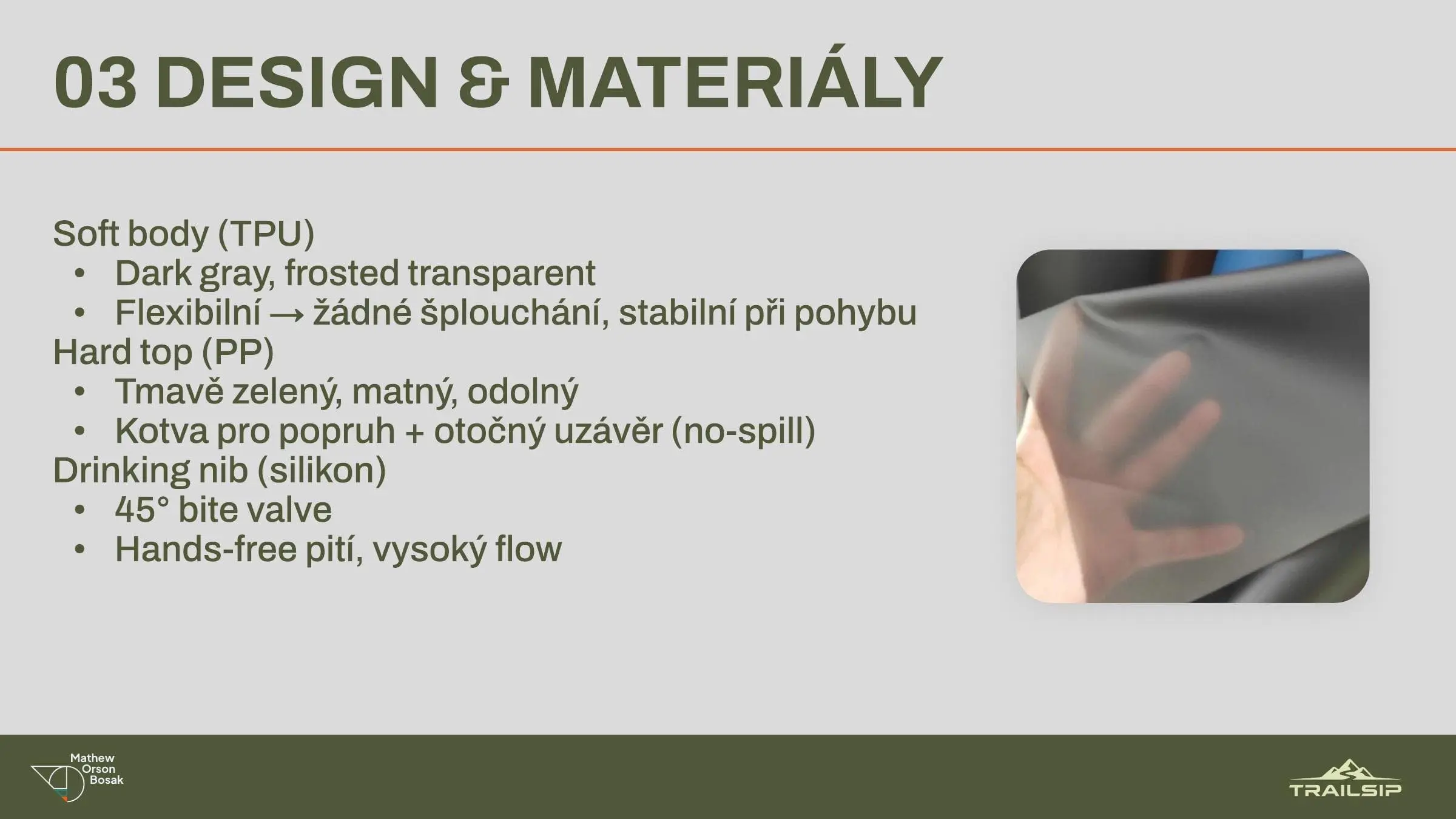 TrailSip materials breakdown